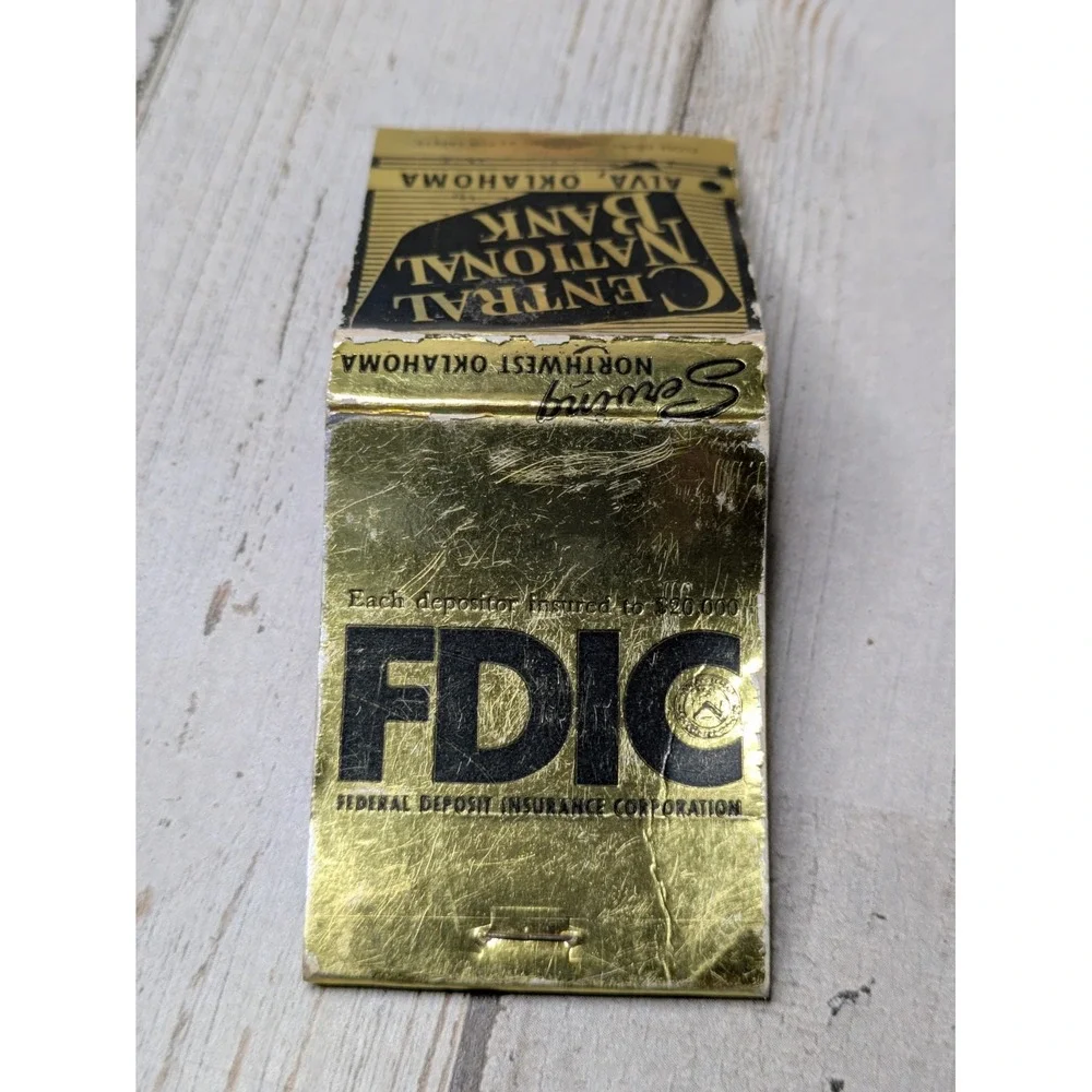 Vintage Matchbook‎ Cover Central National Bank Alva, Oklahoma
